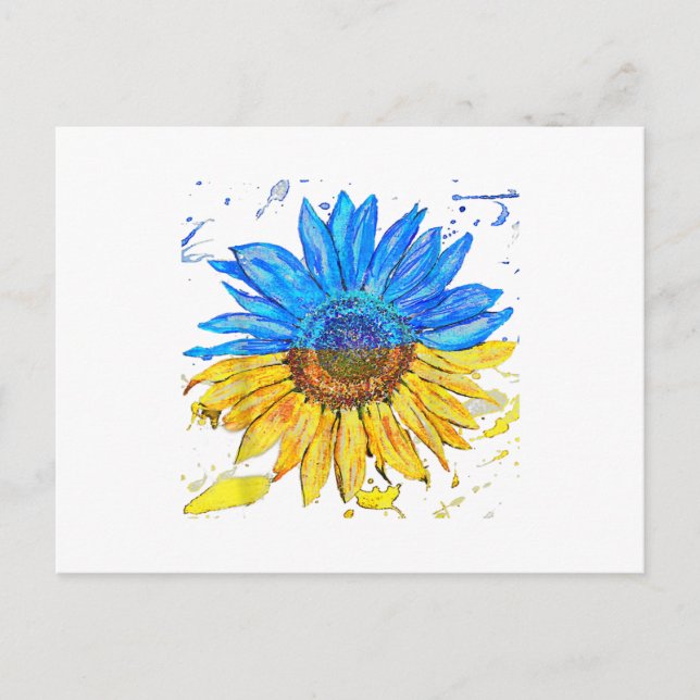 Ukraine Flag Sunflower Vintage Shirt Ukrainian Sup Holiday Postcard (Front)
