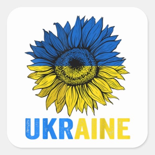 Ukraine Flag Sunflower Vintage Shirt Ukrainian Sup Square Sticker