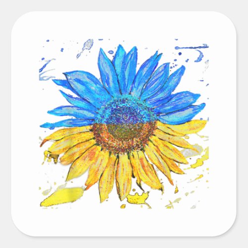 Ukraine Flag Sunflower Vintage Shirt Ukrainian Sup Square Sticker