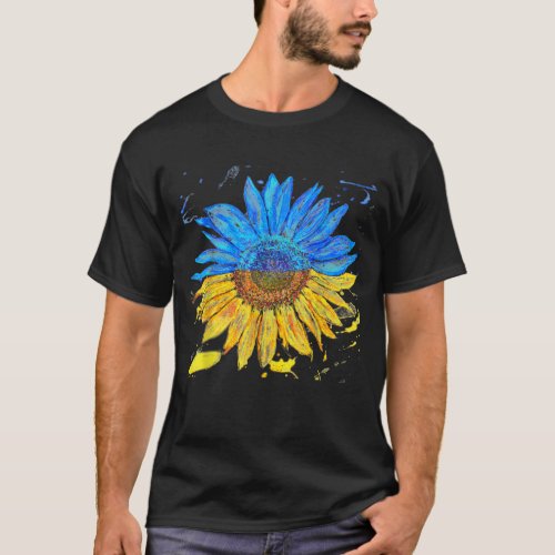Ukraine Flag Sunflower Vintage T_Shirt