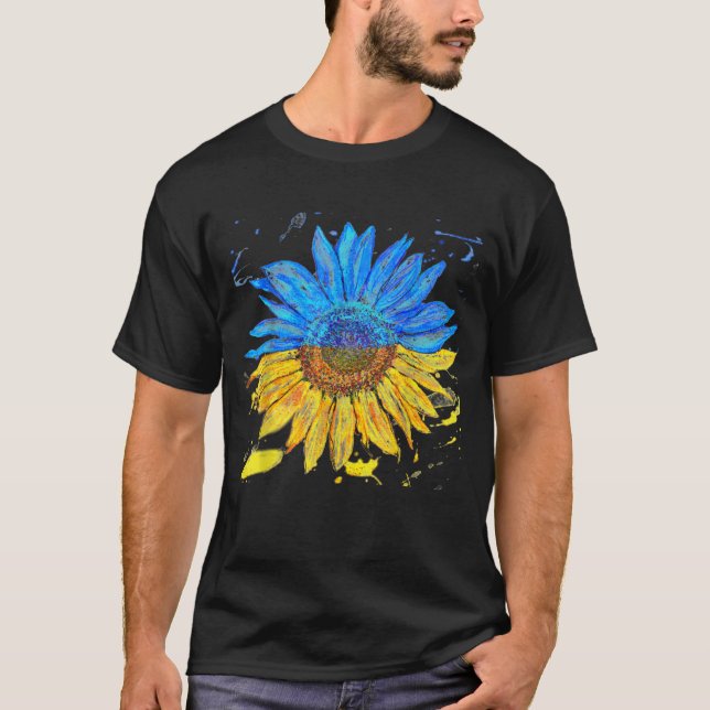 Ukraine Flag Sunflower Vintage T-Shirt (Front)
