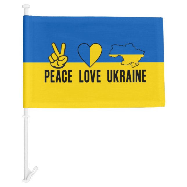 Ukraine Flag Support Automotive Car Flag (Front)