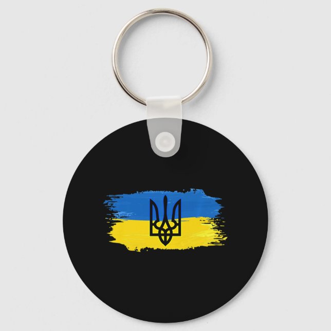 Ukraine Flag Support Love Ukrainian Ukraine Pride  Keychain (Front)