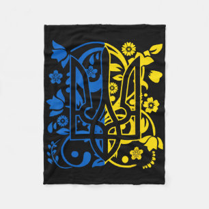 Ukraine Flag Symbol Flora Sunflower Ukrainian Prid Fleece Blanket
