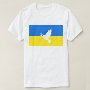 Ukraine Flag T-Shirt Dove of Peace