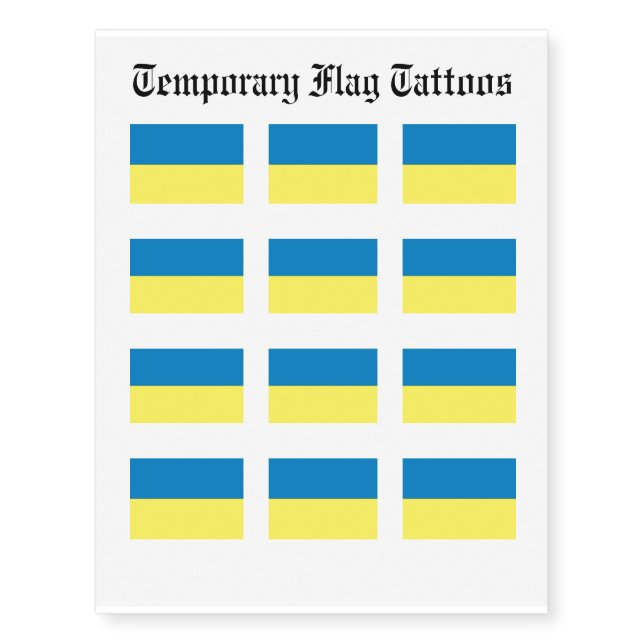 Ukraine Flag Temporary Tattoos (Front)