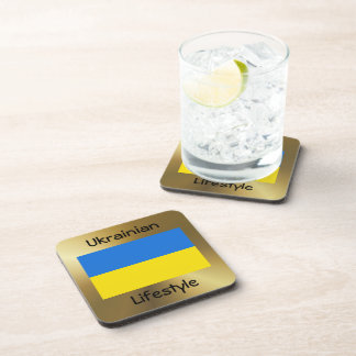 Ukraine Flag+Text Coaster