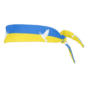 Ukraine Flag Tie Headband Peace Dove - Freedom