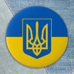 Ukraine Flag Trident Blue Yellow Ukrainian Button<br><div class="desc">Ukraine Flag in blue and yellow to show support for Ukranian peace and freedom. Ukraine Flag Trident Blue Yellow Ukrainian button</div>