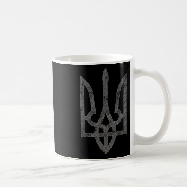 Ukraine Flag Ukraine Army Trident Symbol Middle Te Coffee Mug (Right)