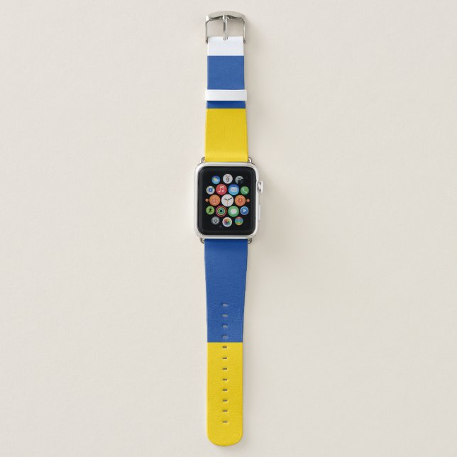 Ukraine Flag, Ukrainian Country Patriotic Gift Apple Watch Band (Front)