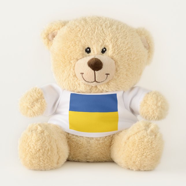 Ukraine Flag, Ukrainian Country Patriotic Gift Teddy Bear (Front)