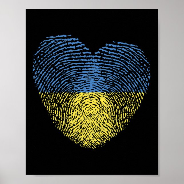 Ukraine Flag Ukrainian Heart Dna  Poster (Front)