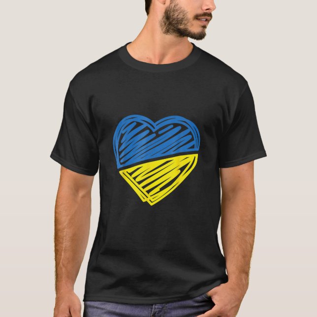 Ukraine Flag Ukrainian Heart T-Shirt (Front)