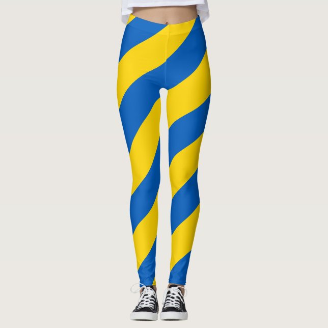 Ukraine Flag Ukrainian Patriotic Leggings (Front)