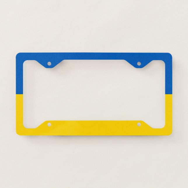 Ukraine Flag Ukrainian Patriotic License Plate Frame (Front)