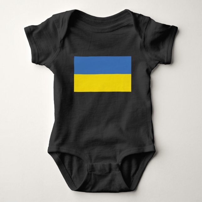 Ukraine Flag, Ukrainian Slava Ukraini Слава Україн Baby Bodysuit (Front)