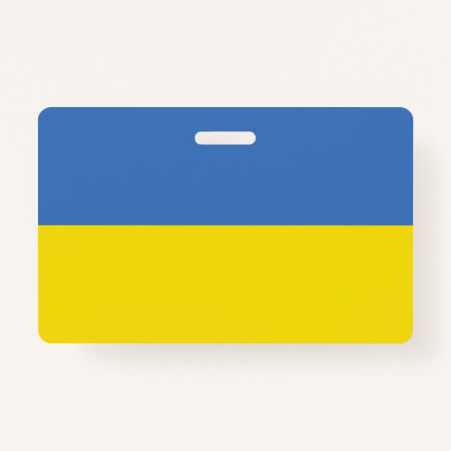 Ukraine Flag, Ukrainian Slava Ukraini Слава Україн Badge (Front)
