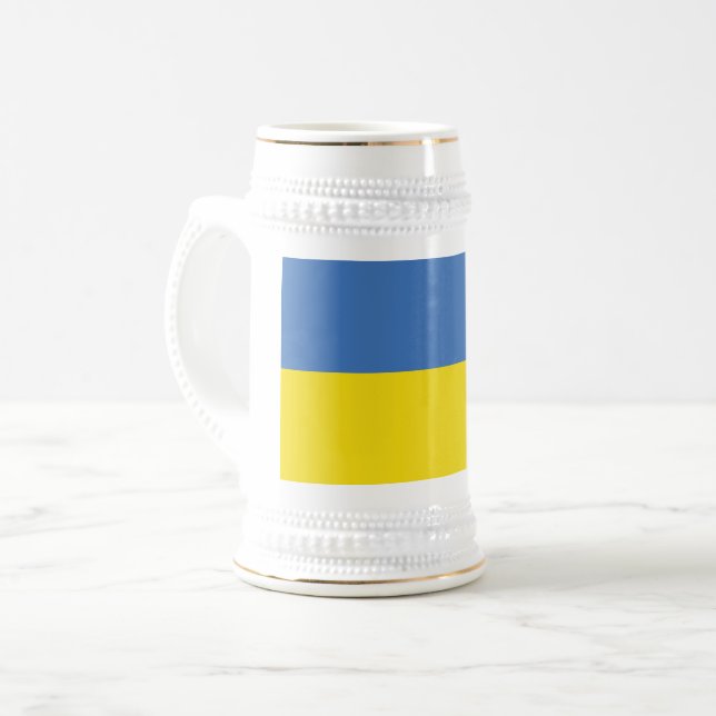 Ukraine Flag, Ukrainian Slava Ukraini Слава Україн Beer Stein (Front Left)