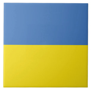 Ukraine Flag, Ukrainian Slava Ukraini Слава Україн Ceramic Tile