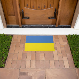 Ukraine Flag, Ukrainian Slava Ukraini Слава Україн Doormat