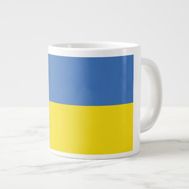 Ukraine Flag, Ukrainian Slava Ukraini Слава Україн Giant Coffee Mug (Front Right)