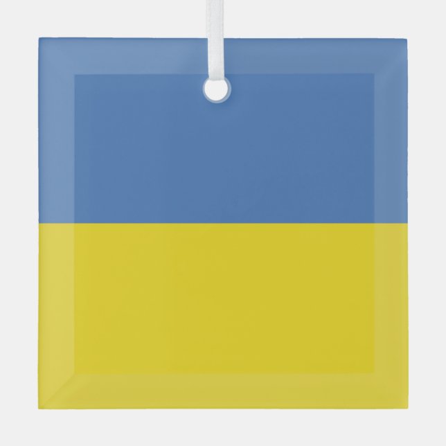 Ukraine Flag, Ukrainian Slava Ukraini Слава Україн Glass Ornament (Front)