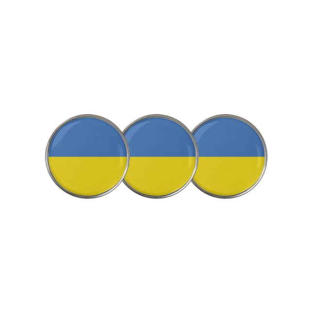 Ukraine Flag, Ukrainian Slava Ukraini Слава Україн Golf Ball Marker (3 Up)