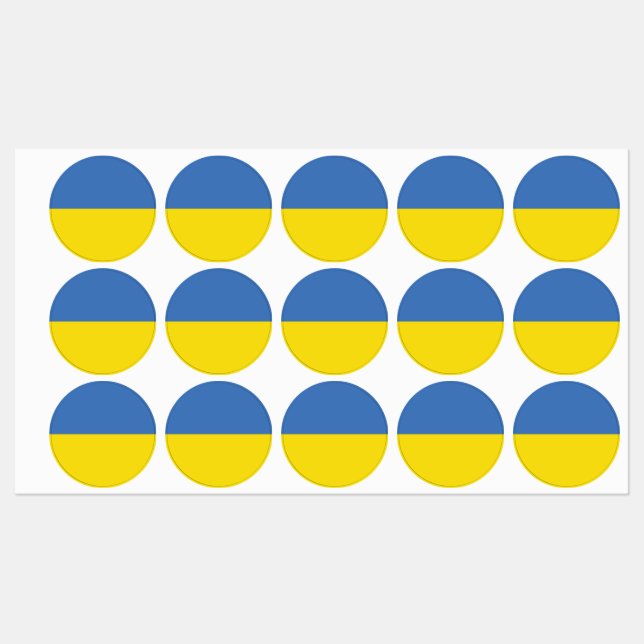 Ukraine Flag, Ukrainian Slava Ukraini Слава Україн Labels (Sheet)
