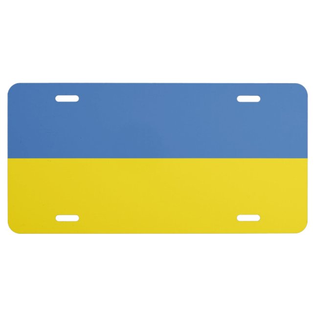 Ukraine Flag, Ukrainian Slava Ukraini Слава Україн License Plate (Front)