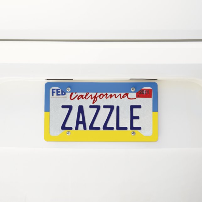 Ukraine Flag, Ukrainian Slava Ukraini Слава Україн License Plate Frame (On Car)