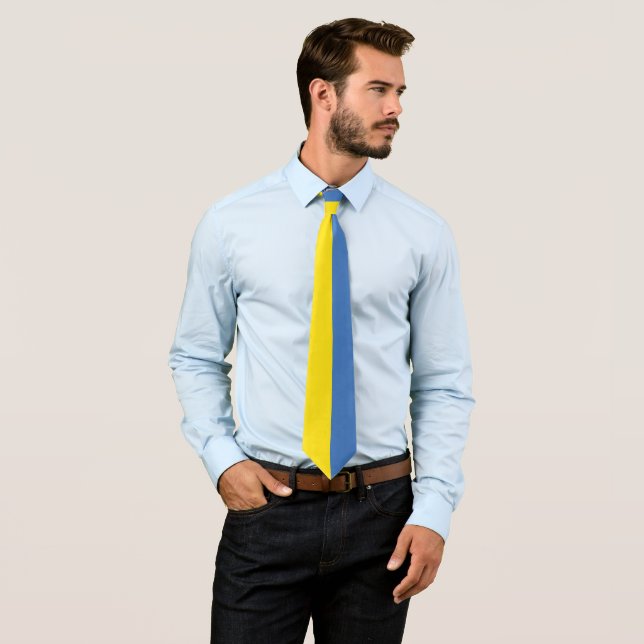 Ukraine Flag, Ukrainian Slava Ukraini Слава Україн Neck Tie (In Situ)