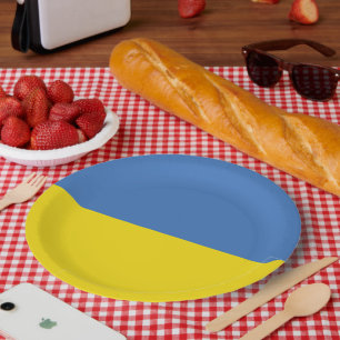 Ukraine Flag, Ukrainian Slava Ukraini Слава Україн Paper Plates