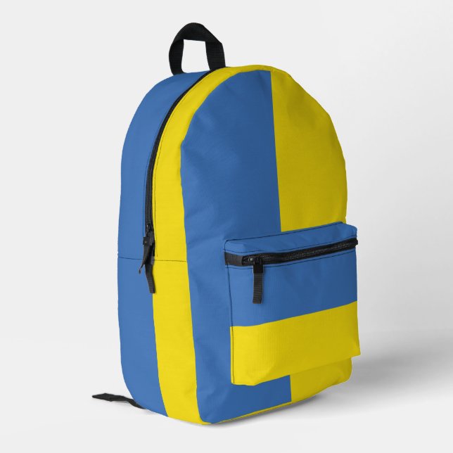 Ukraine Flag, Ukrainian Slava Ukraini Слава Україн Printed Backpack (Back Corner Left)