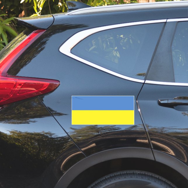 Ukraine Flag, Ukrainian Slava Ukraini Слава Україн Sticker (Car Side)
