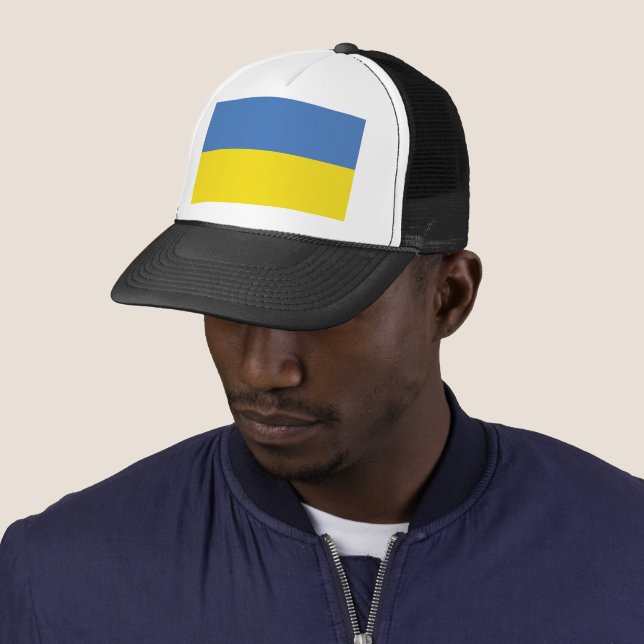 Ukraine Flag, Ukrainian Slava Ukraini Слава Україн Trucker Hat (In Situ)