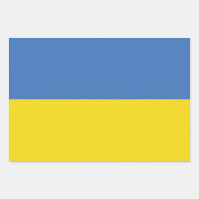 Ukraine Flag, Ukrainian Slava Ukraini Слава Україн Wrapping Paper Sheets (Front)
