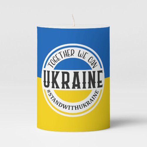 Ukraine Flag Ukrainian Stand With Ukraine Pillar Candle