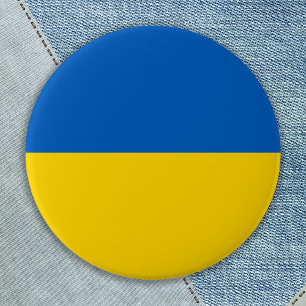 Ukraine Flag Ukrainian Support Blue Yellow Button