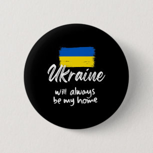 Ukraine Flag Ukrainian Ukraine Pride Heart 3 Button