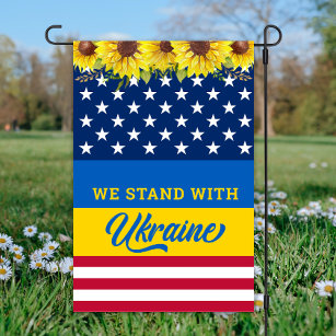 Ukraine Flag USA American Solidarity Garden Flag 