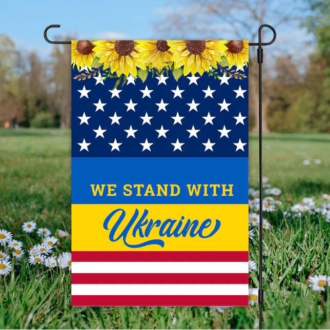 Ukraine Flag USA American Solidarity Garden Flag | Zazzle Ukraine Flag USA American Solidarity Garden Flag  | Zazzle