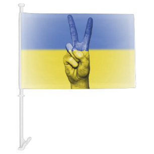 Ukraine Flag V Hand Peace and Love
