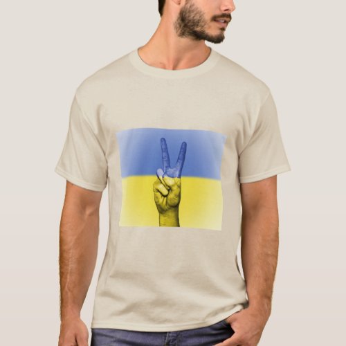 Ukraine Flag V Hand Peace and Love T_Shirt