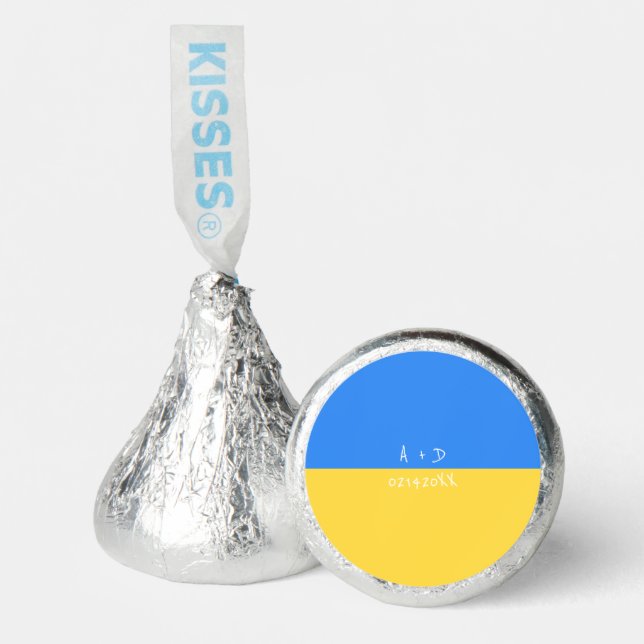 Ukraine Flag Valentine's Day Personalized Hershey®'s Kisses® (Front)