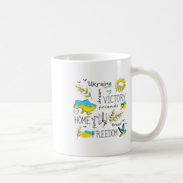 Ukraine Flag - Viktory - Freedom - Home - Map Ukra Coffee Mug (Right)