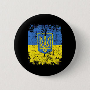 UKRAINE Flag Vintage Men Women Kids UKRAINE Button