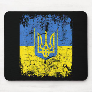 UKRAINE Flag Vintage Men Women Kids UKRAINE Mouse Pad
