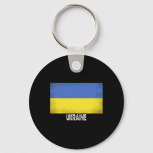 Ukraine Flag Vintage Pride In My Dna Europe Men Wo Keychain
