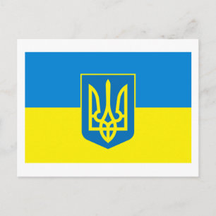 Ukraine Flag w COA Postcard